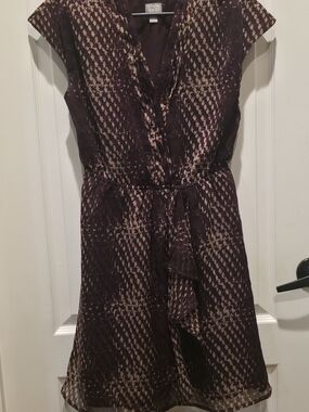 Converse One Star XS Plum Printed V-Neck Mini Dress